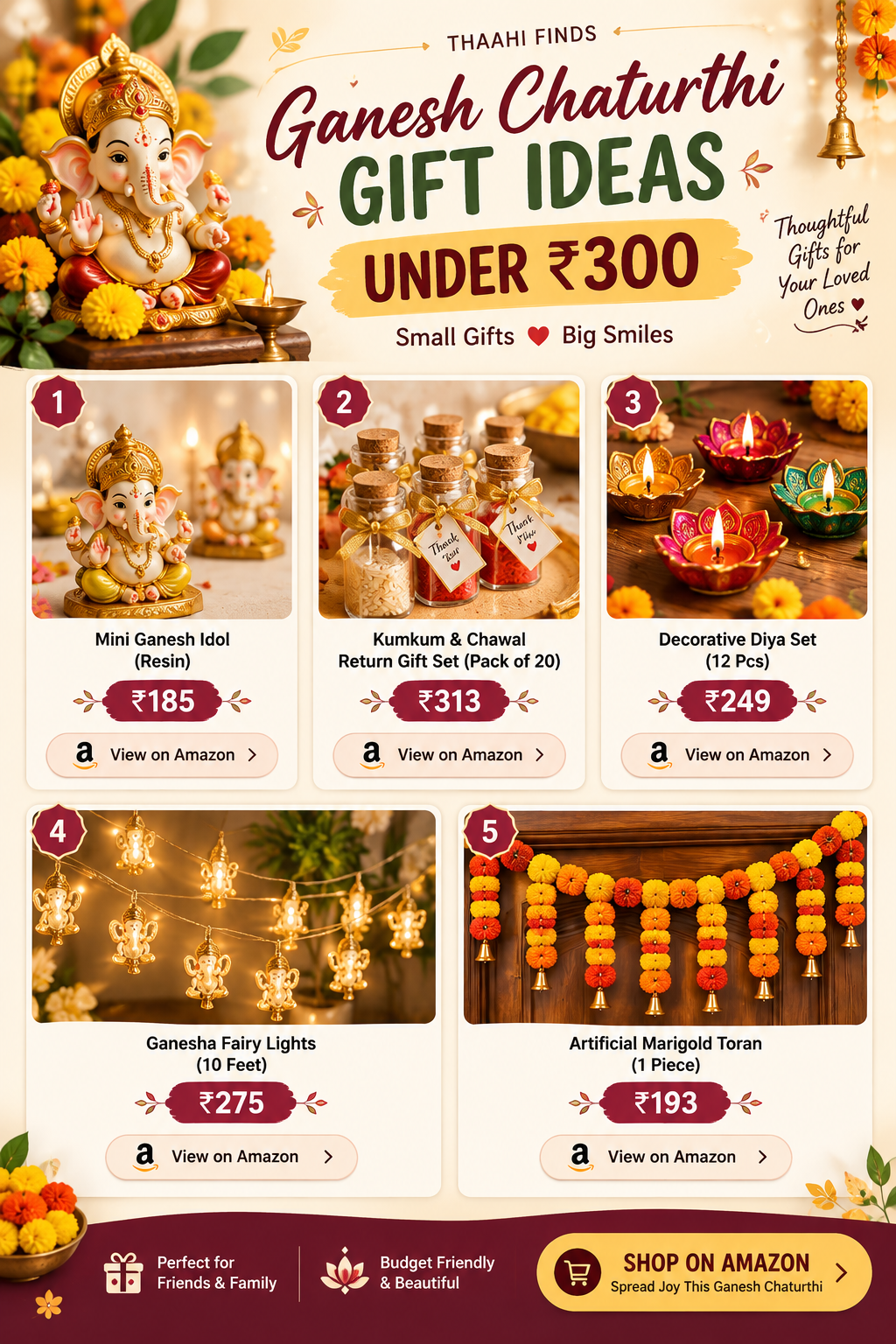 Ganesh Chaturthi gift ideas under 300 rupees